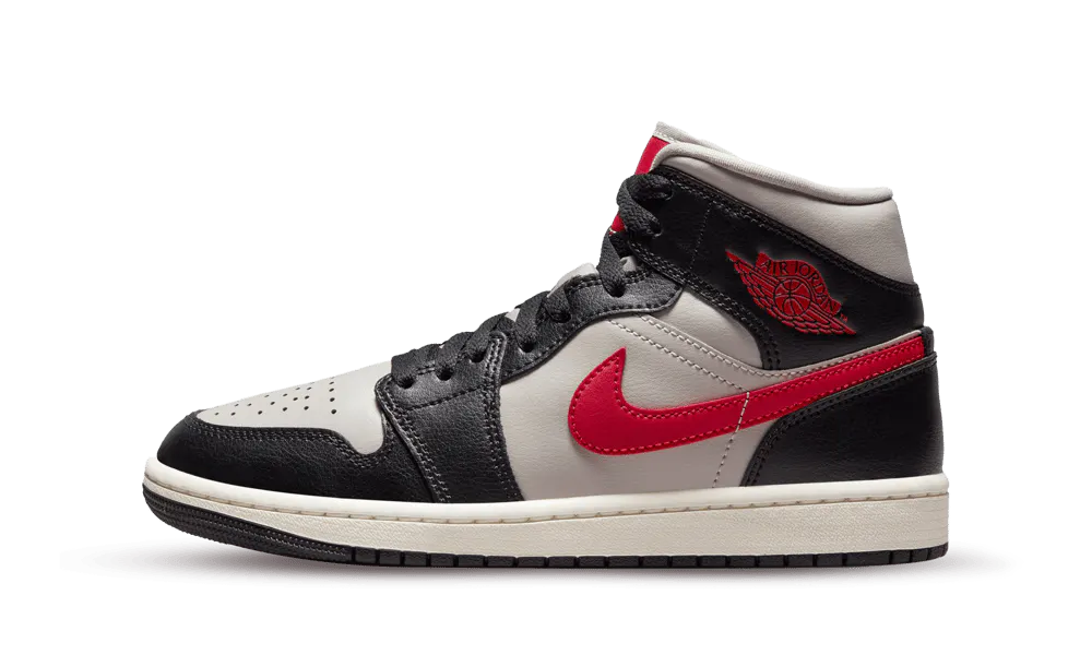 Jordan 1 Mid Black College Gray Gym Red (Women's)