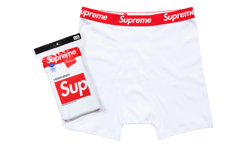 Supreme Hanes Boxer Briefs (4 Pack) White